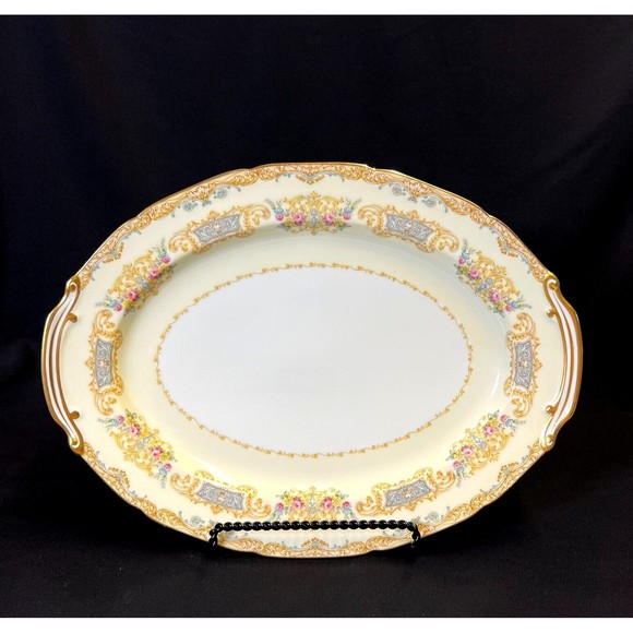 Vtg Noritake Grandeur 13.75" Oval Serving Platter Japan